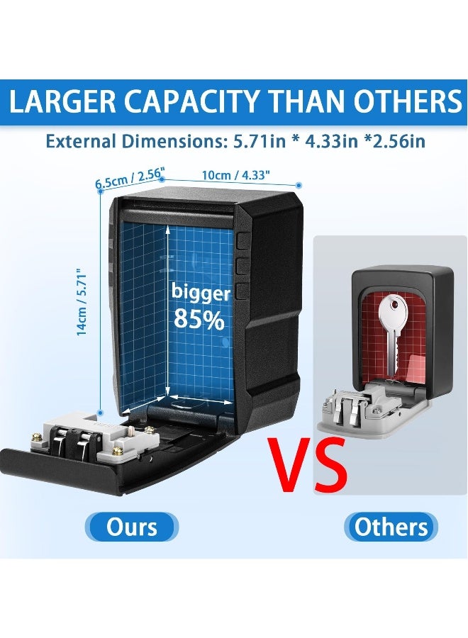 Large Capacity Key Lock Box, Sturdy Waterproof Wall Mount Security Lockbox for House, Garage, Office, Warehouse, Outdoor Key Hider with Code, Secure Storage for Keys - Image 2